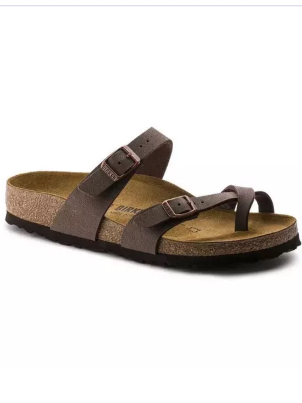 Birkenstock Mayari Sandals Brown Suede Double-strap Cork Slip On Boho Size 39